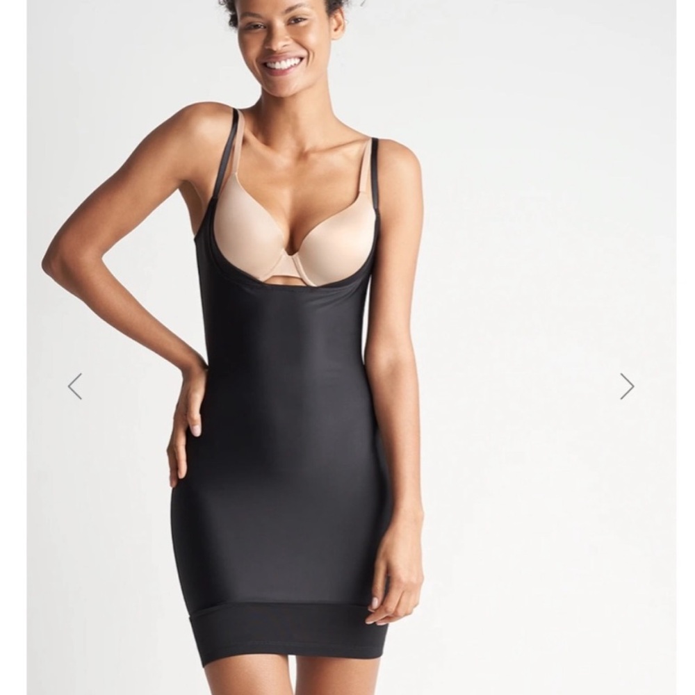 Yummie Tummie By Heather Thompson Lavonne Black Bustless Slip Dress Shapewear